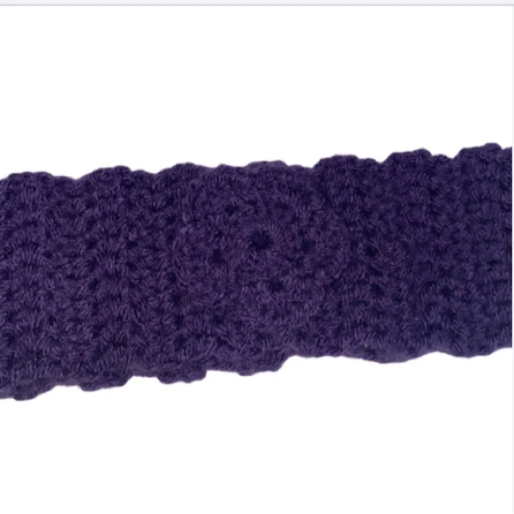 Headband Crochet Flower Knit Purple Thick Wide Ear Warmer earmuffs Warm cover